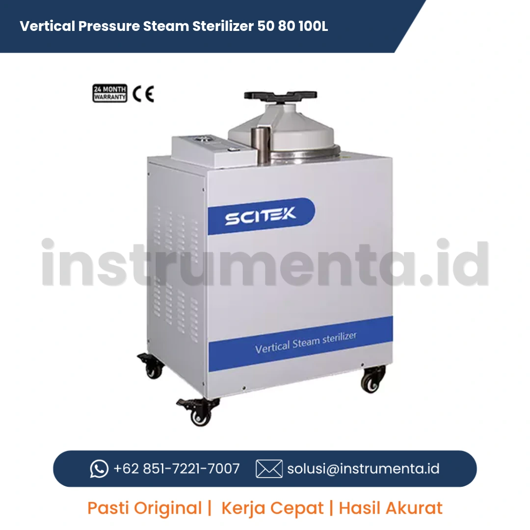 Distributor Vertical Pressure Steam Sterilizer Scitek ST-V Series Autoclave Laboratorium dengan Built-in Water Tank